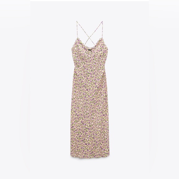 Zara floral print slip dress M - Picture 6 of 6